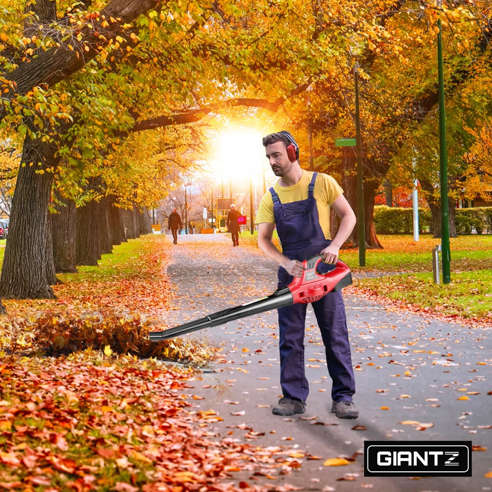 Giantz Home & Garden > Garden Tools > Leaf Blowers Giantz 20V Cordless Leaf Blower Garden Lithium Electric Battery Nozzles 2-Speed