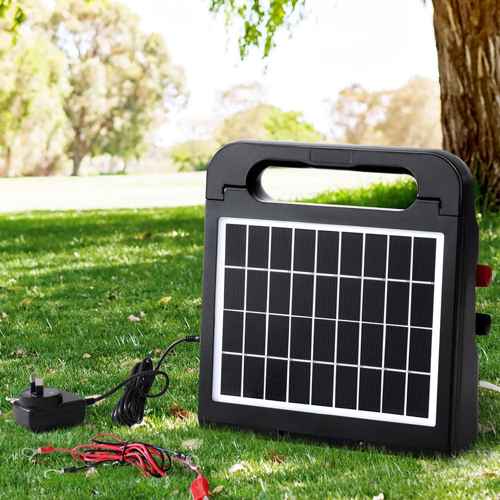Giantz Home & Garden > Gate Openers > Fence & Gate Accessories Giantz 10km Electric Fence Energiser Solar Energizer Charger Farm Animal 0.3J