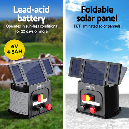 Giantz Home & Garden > Gate Openers > Fence & Gate Accessories Giantz 3km Electric Fence Energiser PET Solar Energizer 0.1J