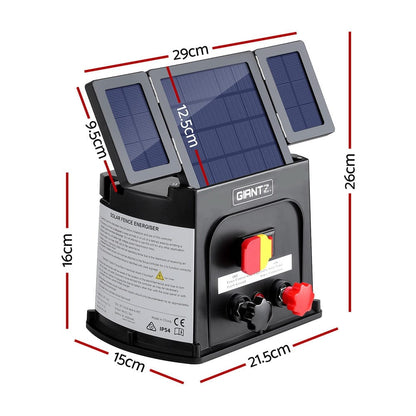 Giantz Home & Garden > Gate Openers > Fence & Gate Accessories Giantz 5km Electric Fence Energiser PET Solar Energizer 0.15J