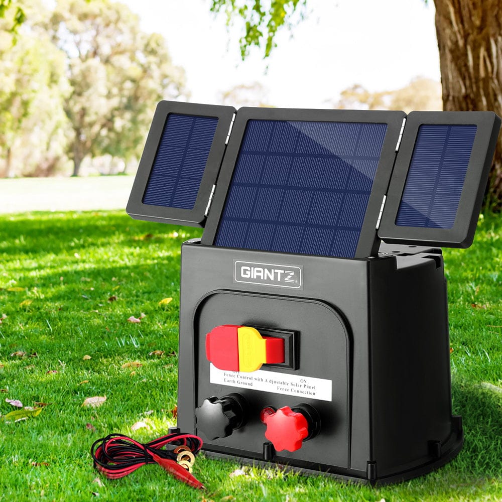 Giantz Home & Garden > Gate Openers > Fence & Gate Accessories Giantz 5km Electric Fence Energiser PET Solar Energizer 0.15J