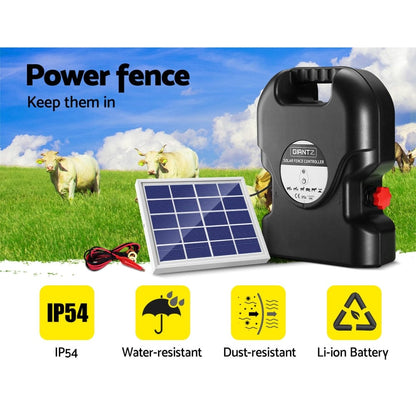 Giantz Home & Garden > Gate Openers > Fence & Gate Accessories Giantz Fence Energiser 15KM Solar Powered 0.8J Electric