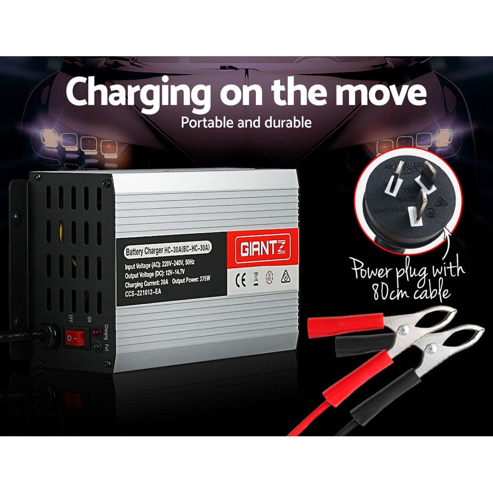 Giantz Outdoor Recreation > Camping > Batteries & Generators Giantz 12V 30A Car Battery Charger 30Amp ATV 4WD Boat Caravan