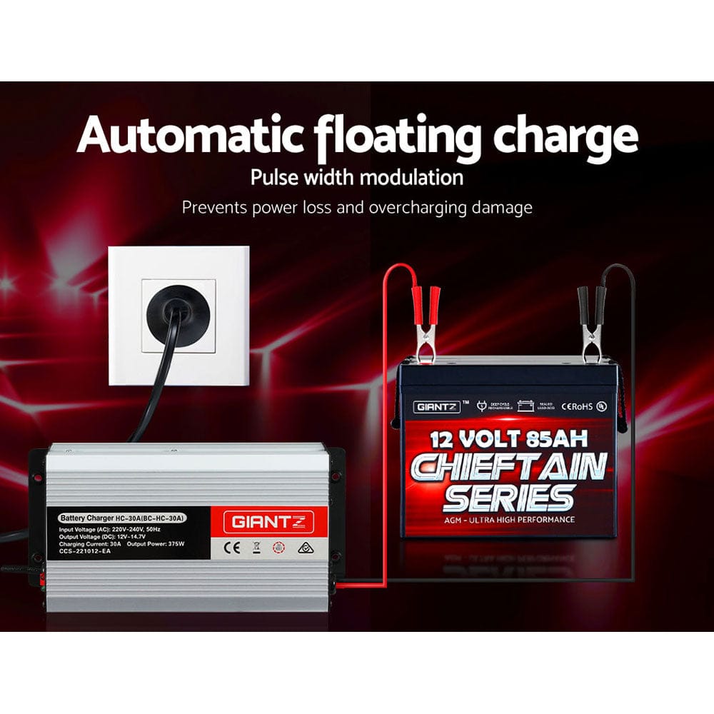 Giantz Outdoor Recreation > Camping > Batteries & Generators Giantz 12V 30A Car Battery Charger 30Amp ATV 4WD Boat Caravan