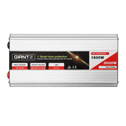 Giantz Outdoor Recreation > Camping > Batteries & Generators Giantz 1500W Puresine Wave DC-AC Power Inverter