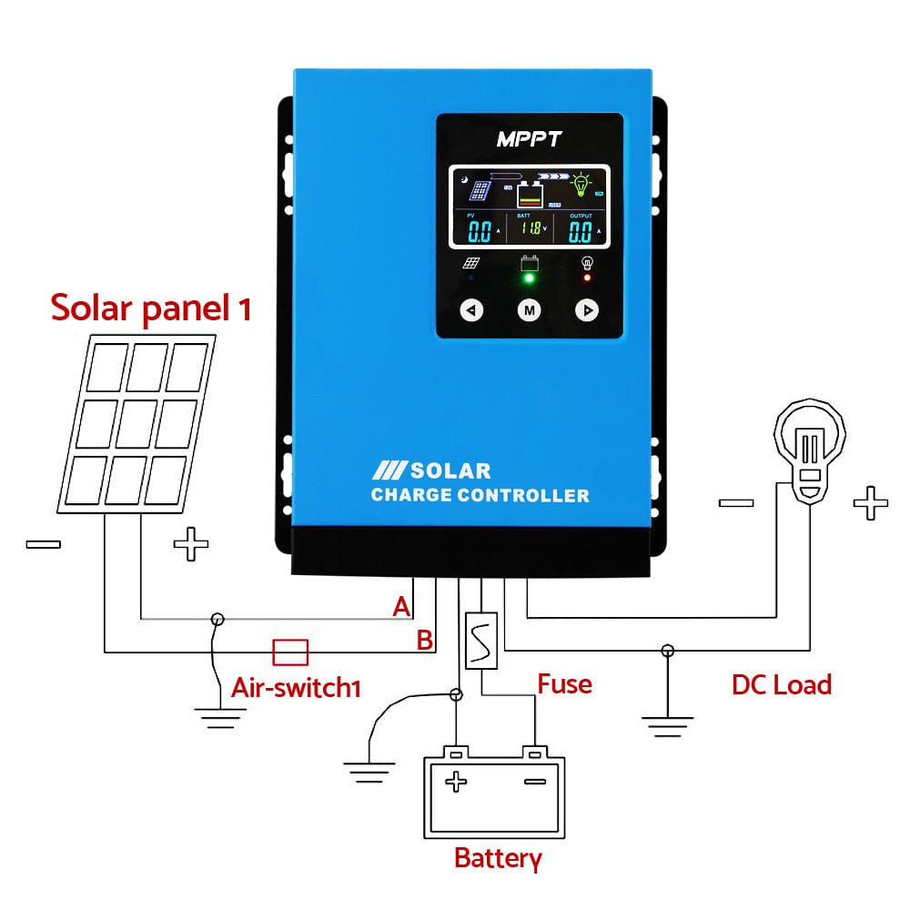 Giantz Outdoor Recreation > Camping > Batteries & Generators Giantz 40A MPPT Solar Charge Controller Auto 12V/24V/36V/48V Battery Regulator
