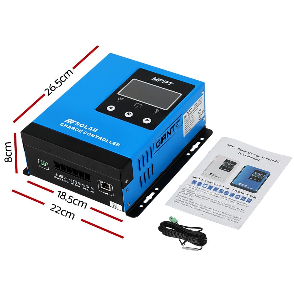 Giantz Outdoor Recreation > Camping > Batteries & Generators Giantz 60A MPPT Solar Charge Controller Auto 12V/24V/36V/48V Battery Regulator