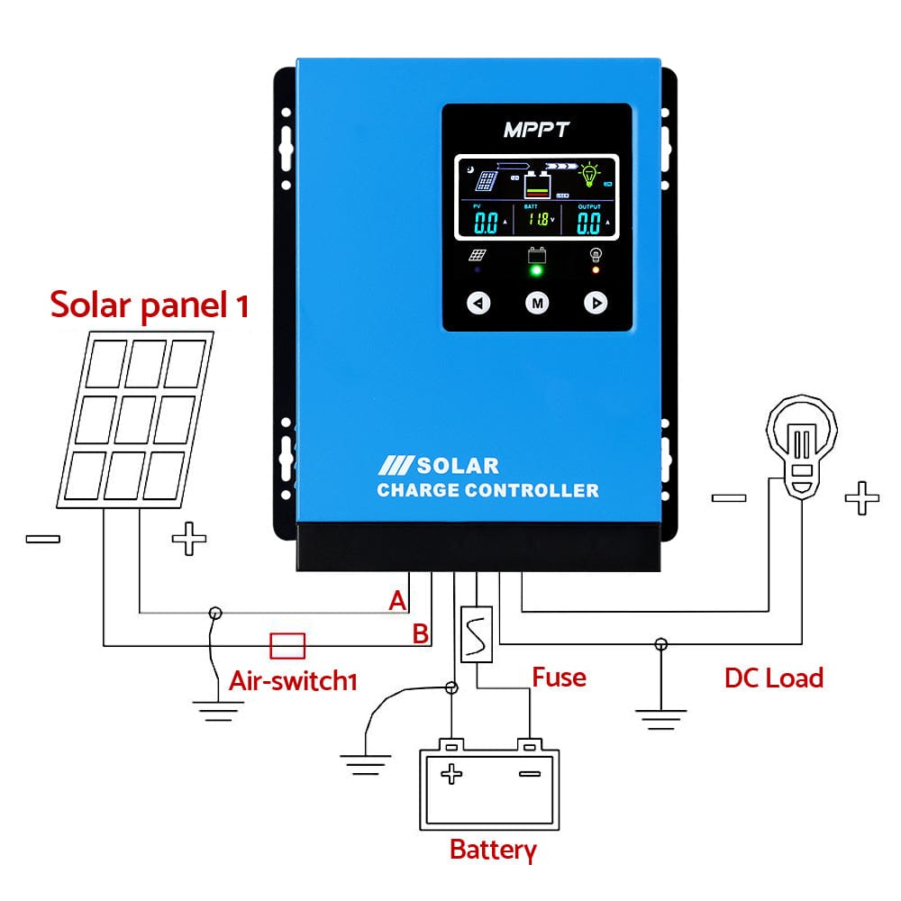 Giantz Outdoor Recreation > Camping > Batteries & Generators Giantz 60A MPPT Solar Charge Controller Auto 12V/24V/36V/48V Battery Regulator