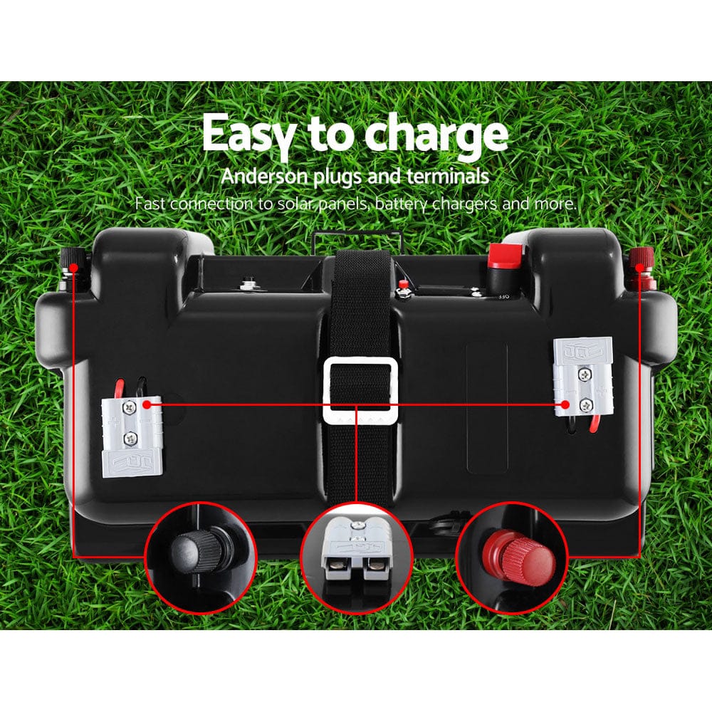 Giantz Outdoor Recreation > Camping > Batteries & Generators Giantz AGM Battery Box 12v Large Deep Cycle Box Portable Solar Caravan Camping