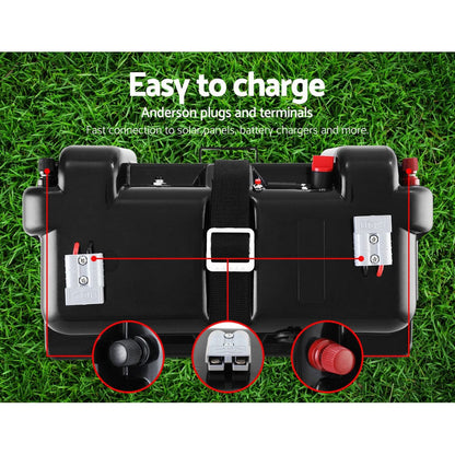 Giantz Outdoor Recreation > Camping > Batteries & Generators Giantz AGM Battery Box 12v Large Deep Cycle Box Portable Solar Caravan Camping
