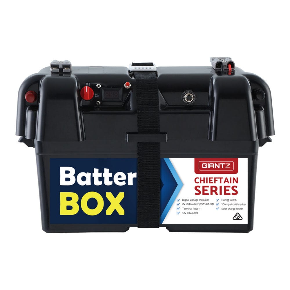 Giantz Outdoor Recreation > Camping > Batteries & Generators Giantz AGM Battery Box 12v Large Deep Cycle Box Portable Solar Caravan Camping