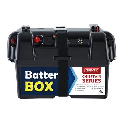 Giantz Outdoor Recreation > Camping > Batteries & Generators Giantz AGM Battery Box 12v Large Deep Cycle Box Portable Solar Caravan Camping