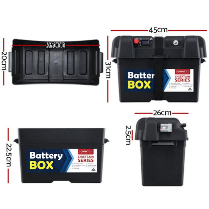 Giantz Outdoor Recreation > Camping > Batteries & Generators Giantz AGM Battery Box 12v XL Deep Cycle Portable Solar Caravan Camping