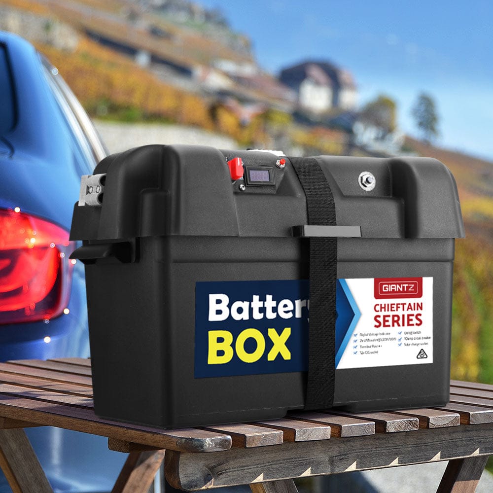 Giantz Outdoor Recreation > Camping > Batteries & Generators Giantz AGM Battery Box 12v XL Deep Cycle Portable Solar Caravan Camping