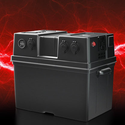 Giantz Outdoor Recreation > Camping > Batteries & Generators Giantz Battery Box 500W Inverter Deep Cycle Battery Portable Caravan Camping USB