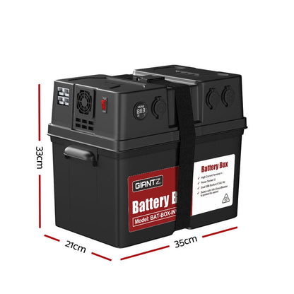 Giantz Outdoor Recreation > Camping > Batteries & Generators Giantz Battery Box 500W Inverter Deep Cycle Battery Portable Caravan Camping USB