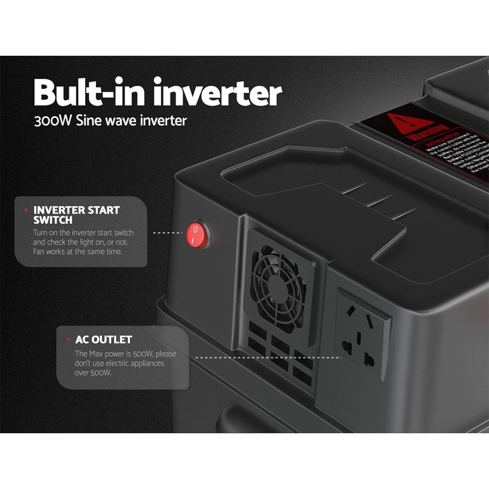 Giantz Outdoor Recreation > Camping > Batteries & Generators Giantz Battery Box 500W Inverter Deep Cycle Battery Portable Caravan Camping USB