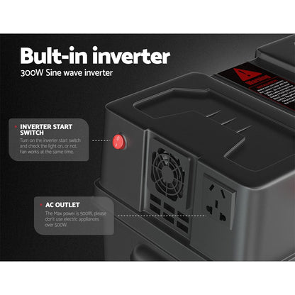 Giantz Outdoor Recreation > Camping > Batteries & Generators Giantz Battery Box 500W Inverter Deep Cycle Battery Portable Caravan Camping USB