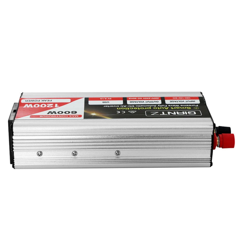 Giantz Outdoor Recreation > Camping > Batteries & Generators Giantz Power Inverter 600W/1200W 12V to 240V Pure Sine Wave Camping Car Boat