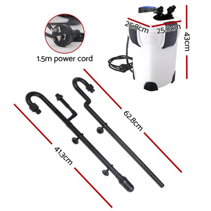 Giantz Pet Care > Aquarium > Aquarium Filters & Pumps Giantz Aquarium Filter Fish Tank External Canister Water Pump 1850L/H