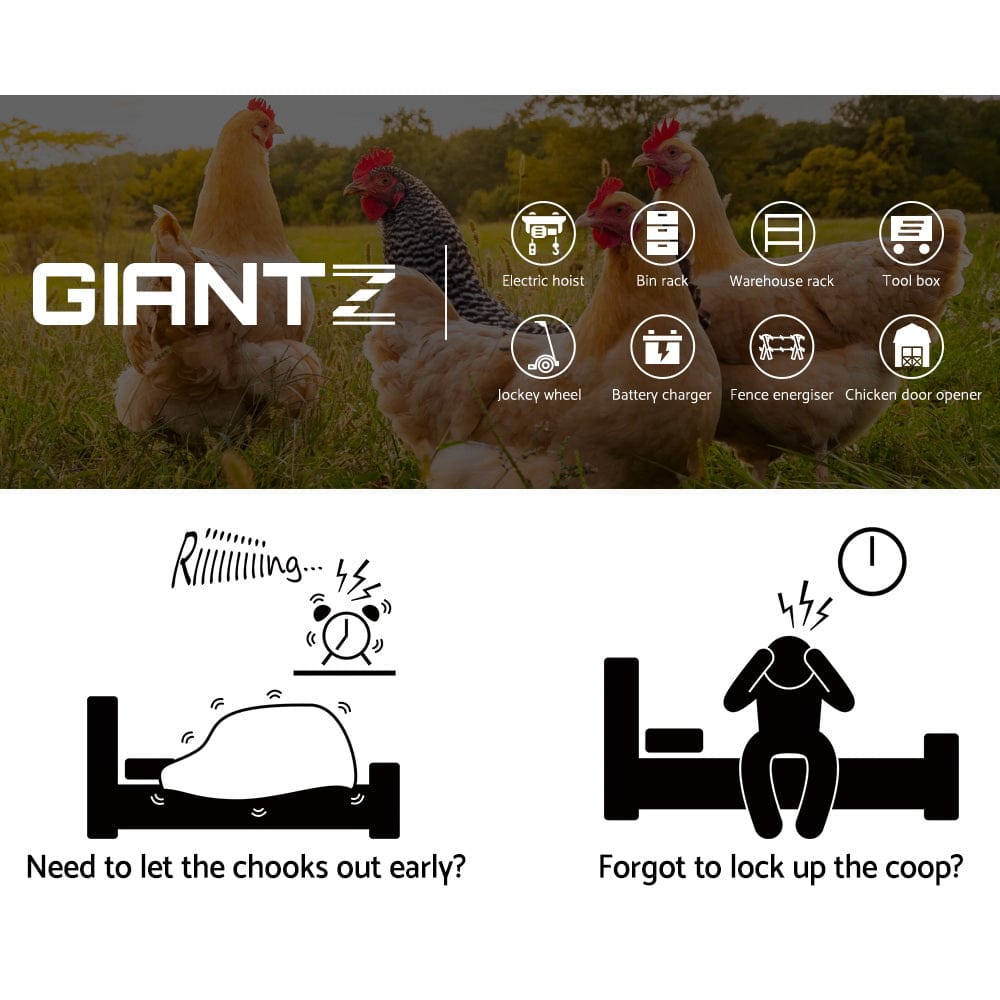 Giantz Pet Care > Farm Supplies > Farm Equipment Giantz Automatic Chicken Coop Door Opener