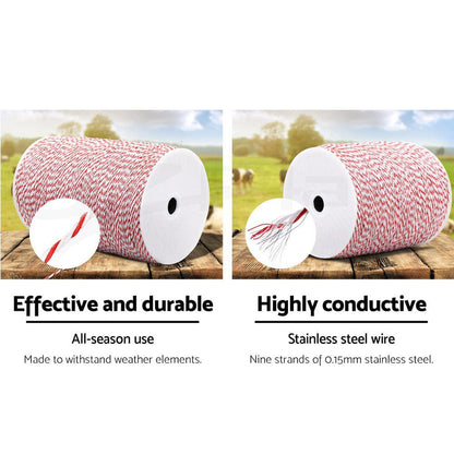 Giantz Pet Care > Farm Supplies > Fencing Giantz Electric Fence Poly Wire 1000M