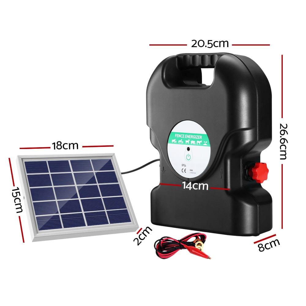 Giantz Pet Care > Farm Supplies > Fencing Giantz Fence Energiser 20KM Solar Powered 1.2J Electric