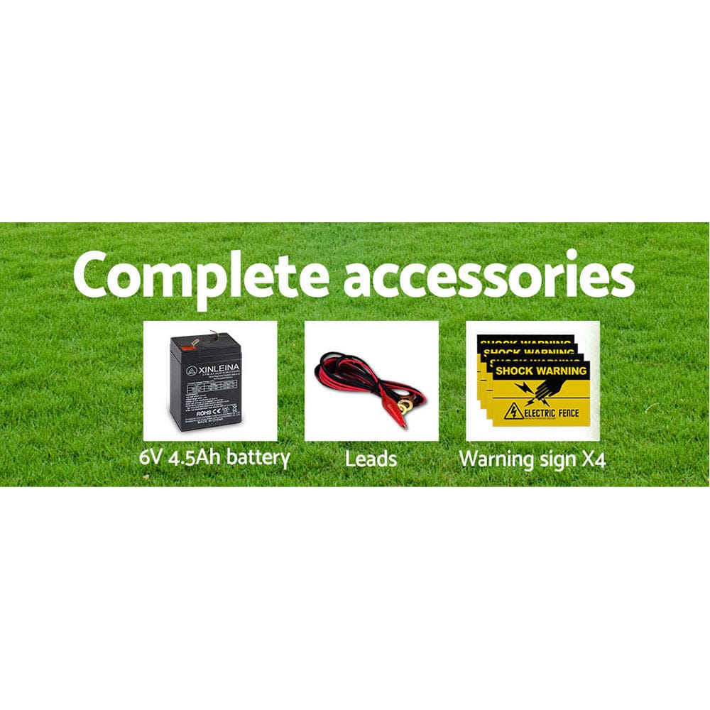 Giantz Pet Care > Farm Supplies > Fencing Giantz Fence Energiser 3KM Solar Powered 0.1J Electric Fencing Charger