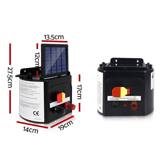 Giantz Pet Care > Farm Supplies > Fencing Giantz Fence Energiser 3KM Solar Powered 0.1J Electric Fencing Charger