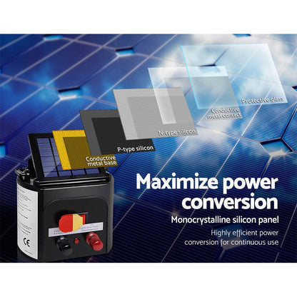 Giantz Pet Care > Farm Supplies > Fencing Giantz Fence Energiser 5KM Solar Powered 0.15J Electric Fencing Charger