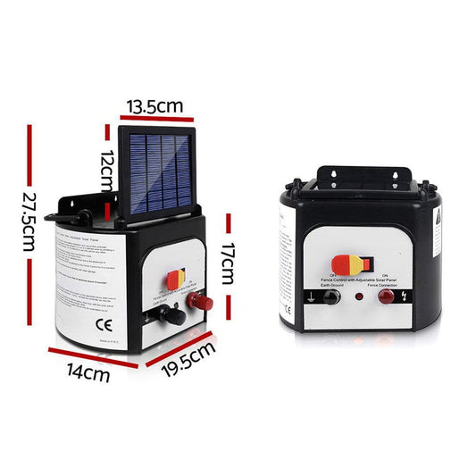 Giantz Pet Care > Farm Supplies > Fencing Giantz Fence Energiser 8KM Solar Powered 0.3J Electric Fencing Charger