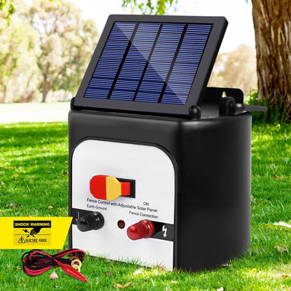 Giantz Pet Care > Farm Supplies > Fencing Giantz Fence Energiser 8KM Solar Powered 0.3J Electric Fencing Charger