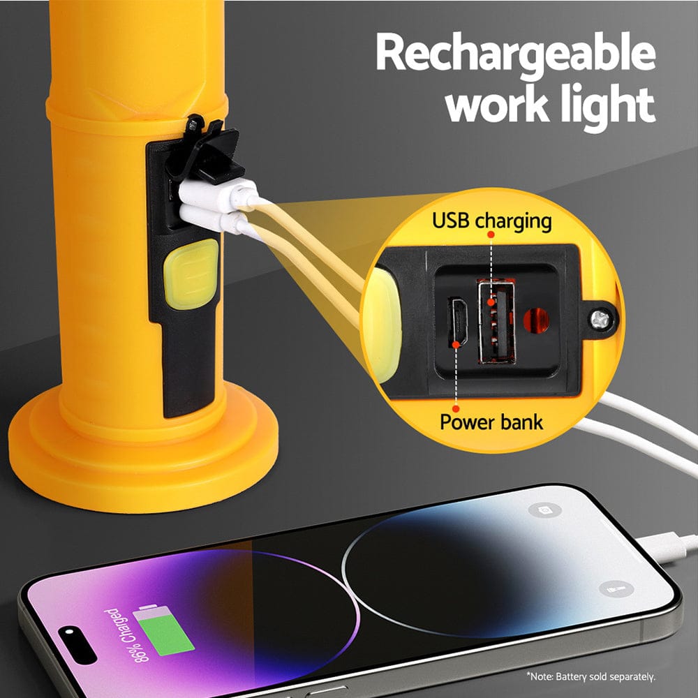 Giantz Sports & Fitness > Exercise, Gym & Fitness > Treadmills Giantz Work Light Rechargeable USB Cordless LED Lamp Hook Rotation Folding