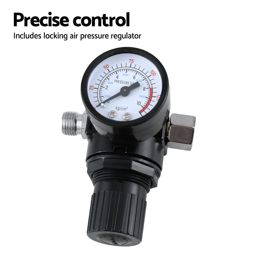 Giantz Tools > Air Compressor > Air Compressors Giantz 2PC HVLP Spray Gun Paint Gun Gravity Feed 0.8mm 1.4,mm Nozzles Included