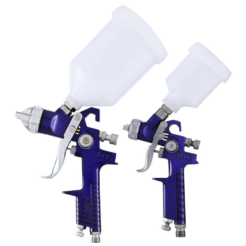 Giantz Tools > Air Compressor > Air Compressors Giantz 2PC HVLP Spray Gun Paint Gun Gravity Feed 0.8mm 1.4,mm Nozzles Included