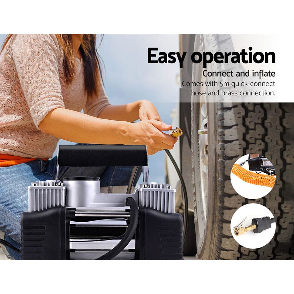Giantz Tools > Air Compressor > Air Compressors Giantz Air Compressor 12V 4x4 Tyre 85L/min Deflator Inflator Car Truck Portable