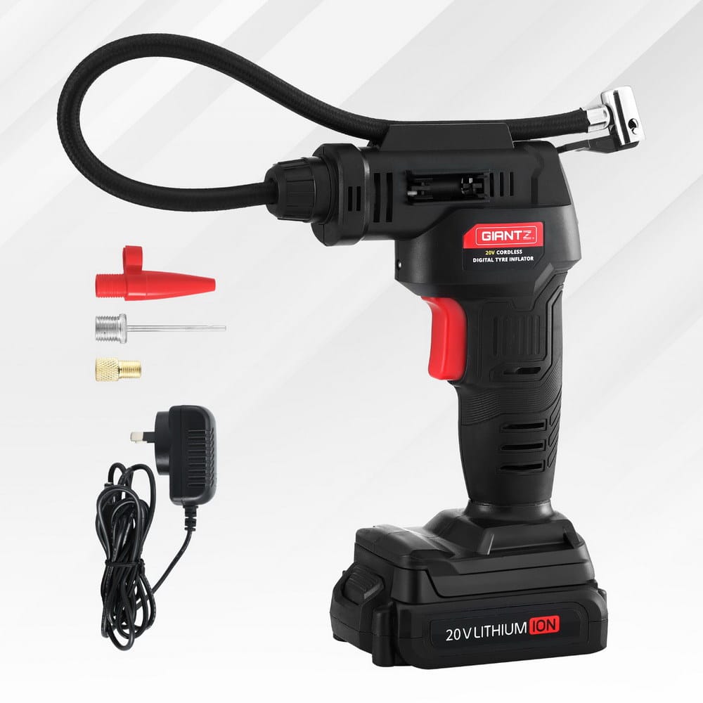 Giantz Tools > Air Compressor > Air Compressors Giantz Cordless Tyre Inflator Portable Air Compressor Pump 20V 120PSI Digital LED