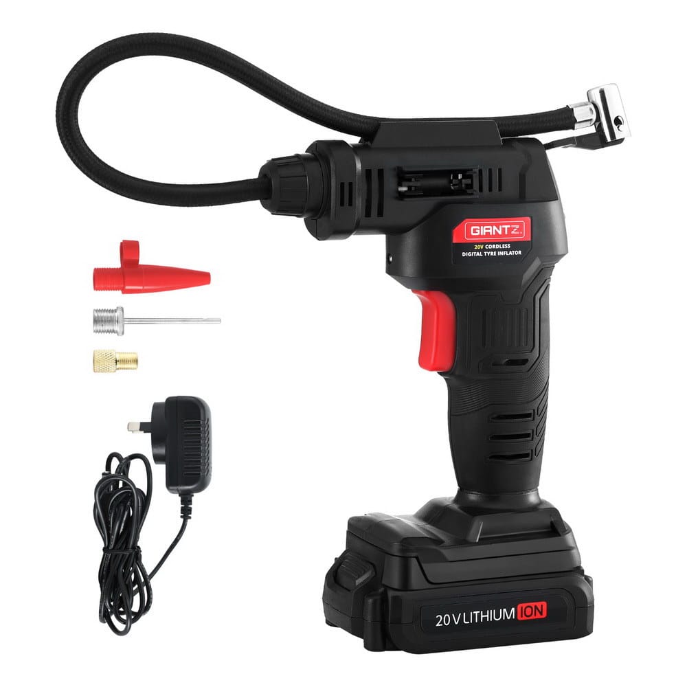 Giantz Tools > Air Compressor > Air Compressors Giantz Cordless Tyre Inflator Portable Air Compressor Pump 20V 120PSI Digital LED