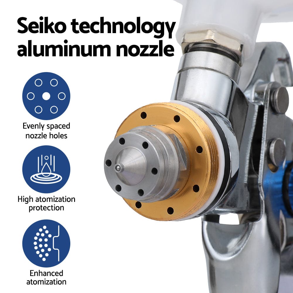 Giantz Tools > Air Compressor > Air Compressors Giantz Spray Gun Paint Gun HVLP Gravity Feed 1.4mm 1.7mm 2.0mm Nozzles Included