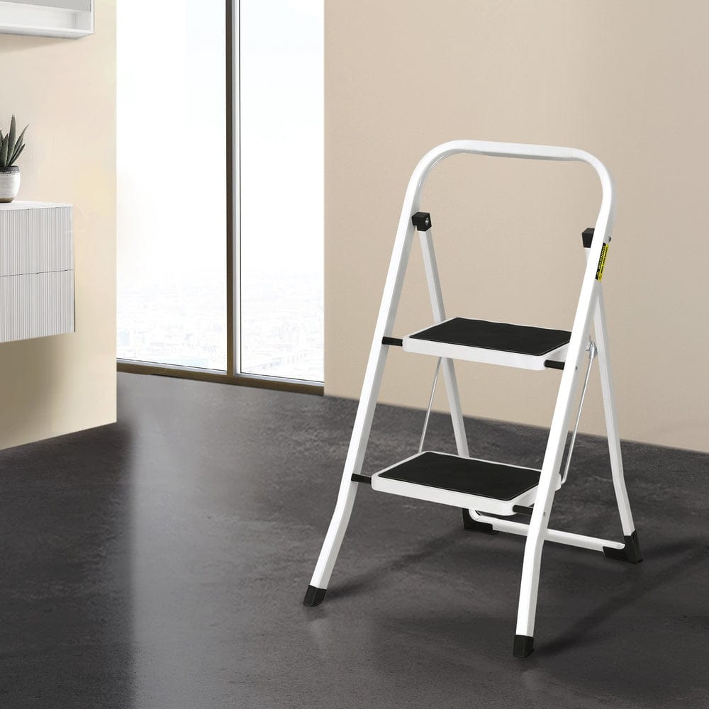 Giantz Tools > Industrial Tools > Ladders & Scaffolding Giantz 2 Step Ladder Multi-Purpose Folding Steel Light Weight Platform