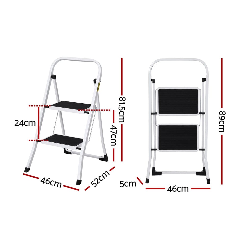 Giantz Tools > Industrial Tools > Ladders & Scaffolding Giantz 2 Step Ladder Multi-Purpose Folding Steel Light Weight Platform