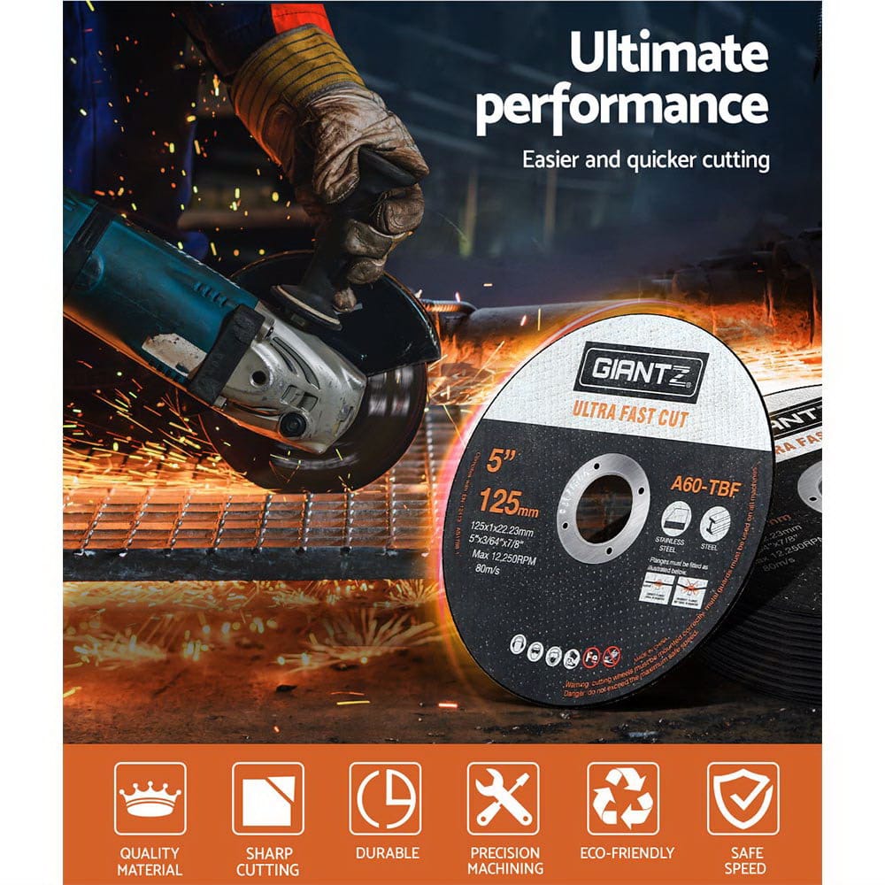 Giantz Tools > Industrial Tools > Saw Accessories Giantz 100-Piece Cutting Discs 5" 125mm Angle Grinder Thin Cut Off Wheel Metal