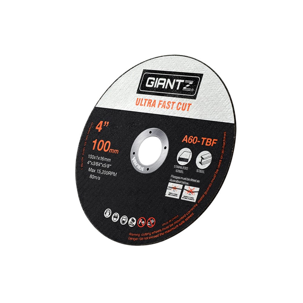 Giantz Tools > Industrial Tools > Saw Accessories Giantz 200-Piece Cutting Discs 4" 100mm,Giantz 200pcs 4" Cutting Discs 100mm Angle Grinder Thin Cut Off Wheel for Metal