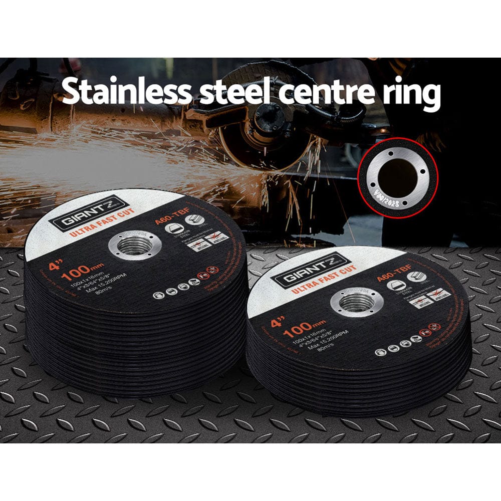 Giantz Tools > Industrial Tools > Saw Accessories Giantz 200-Piece Cutting Discs 4" 100mm,Giantz 200pcs 4" Cutting Discs 100mm Angle Grinder Thin Cut Off Wheel for Metal