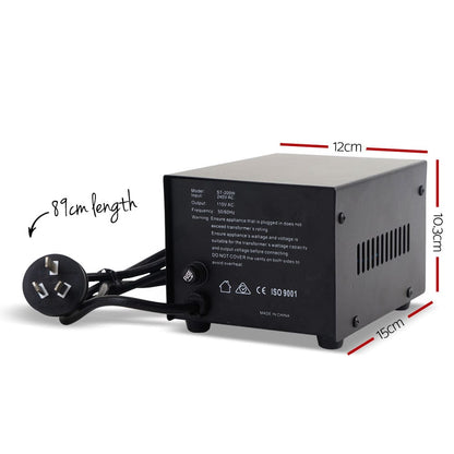 Giantz Tools > Industrial Tools > Transformers & Regulators Giantz Step Down Transformer 200W 240V TO 110V Stepdown Voltage Converter AU-US