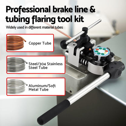 Giantz Tools > Other Tools > Hand Tools Giantz 45° Brake Line Flaring Tool Kit for 3/16"-3/8" Tubing with Cutter