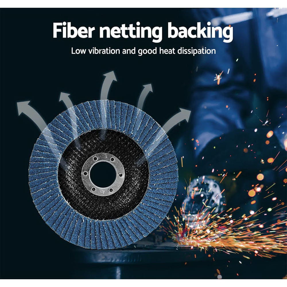 Giantz Tools > Other Tools > Sanding Accessories Giantz 100 PCS Zirconia Sanding Flap Disc 5" 125mm 80Grit Angle Grinding Wheel