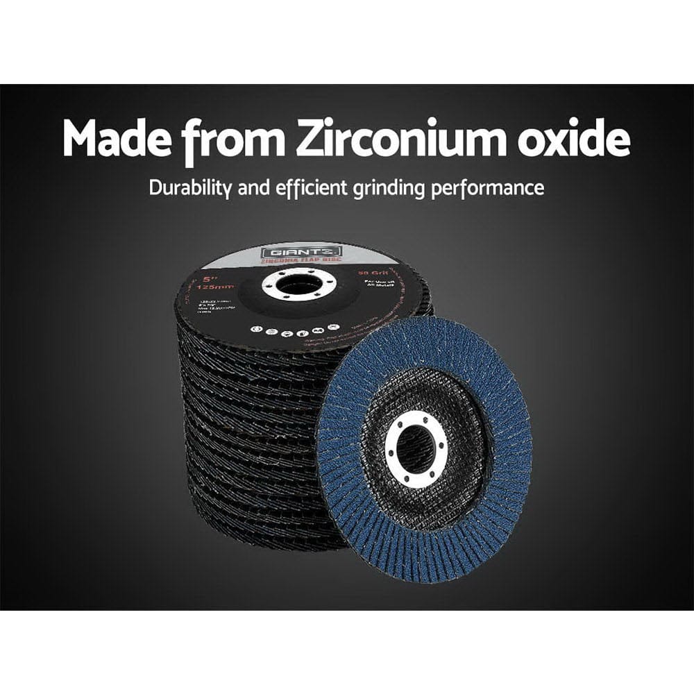 Giantz Tools > Other Tools > Sanding Accessories Giantz 100 PCS Zirconia Sanding Flap Disc 5" 125mm 80Grit Angle Grinding Wheel