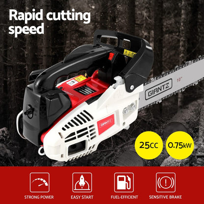 Giantz Tools > Power Tools > Chainsaws Giantz 25cc Petrol Chainsaw 10" Bar E-Start Tree Pruning Chain Saw