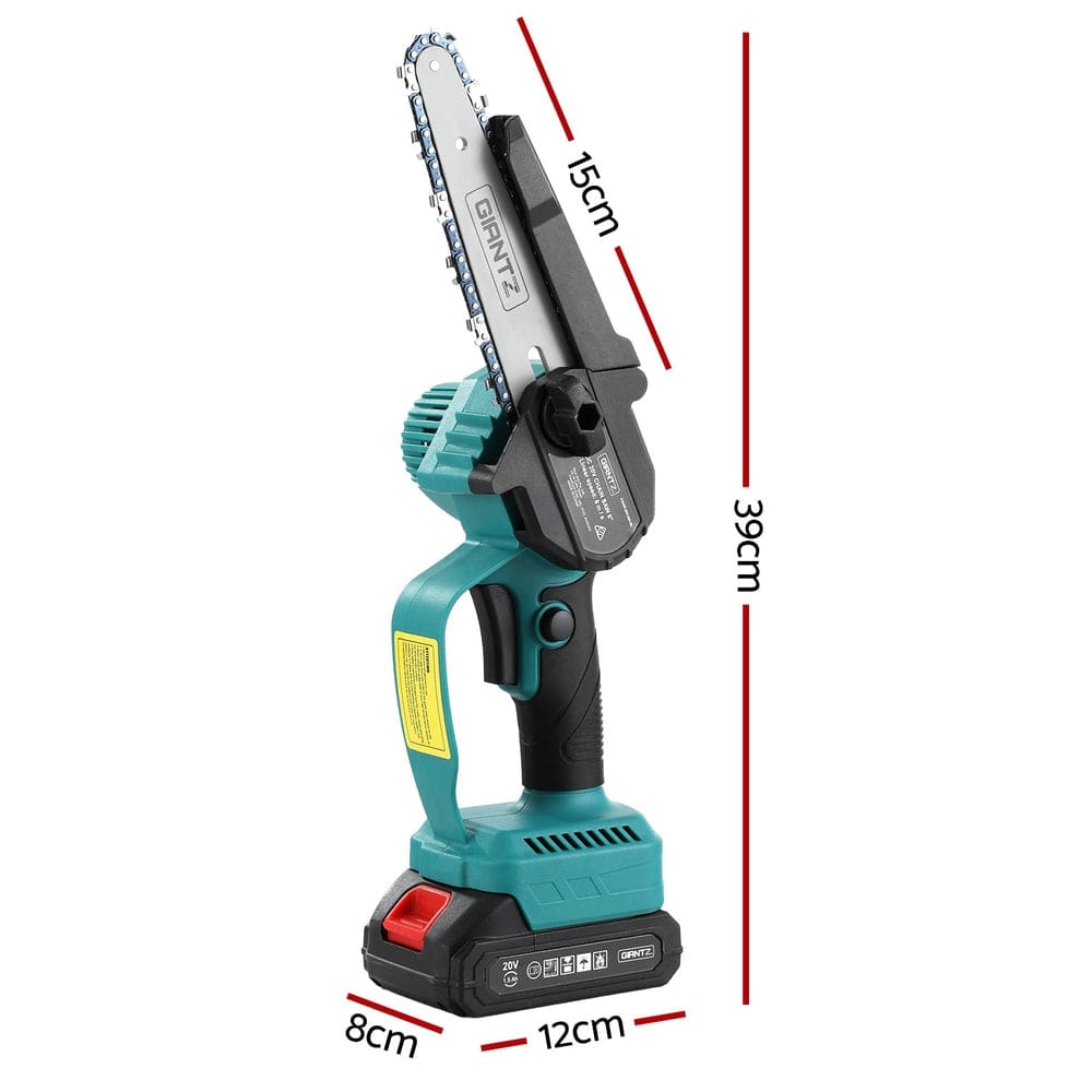 Giantz Tools > Power Tools > Chainsaws Giantz 6" Mini Cordless Electric Chainsaw Rechargeable Wood Cutter